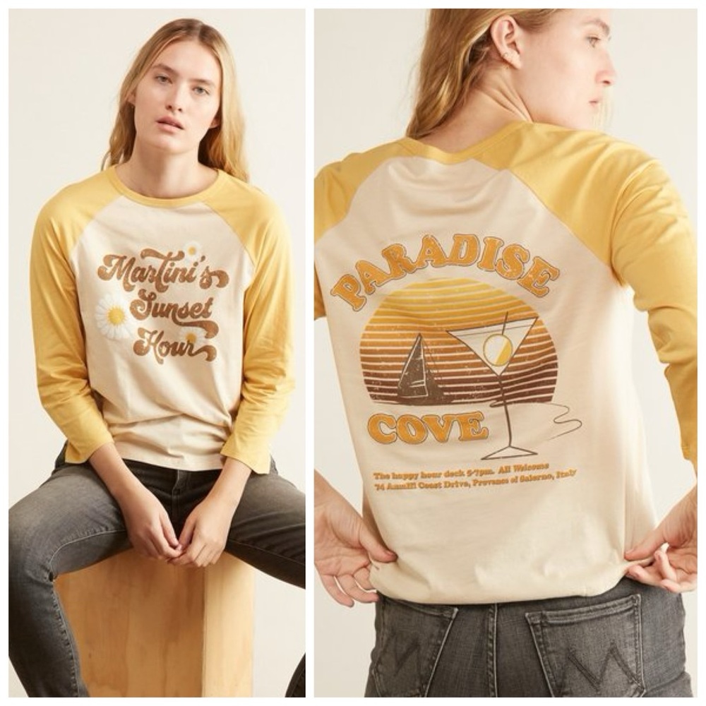 EUC Spell & The Gypsy Paradise Cream Cove Organic Cotton Raglan Tee